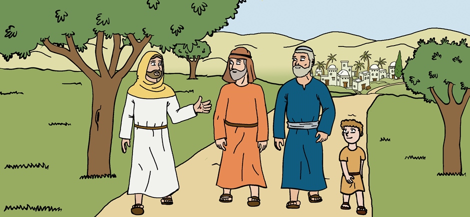 Jésus se manifeste aux disciples d'Emmaüs: ils l'ont reconnu en bénissant et en rompant le pain